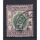 Hong Kong 1921-37 3 Dollars S.G.131 (MSCA) fine used