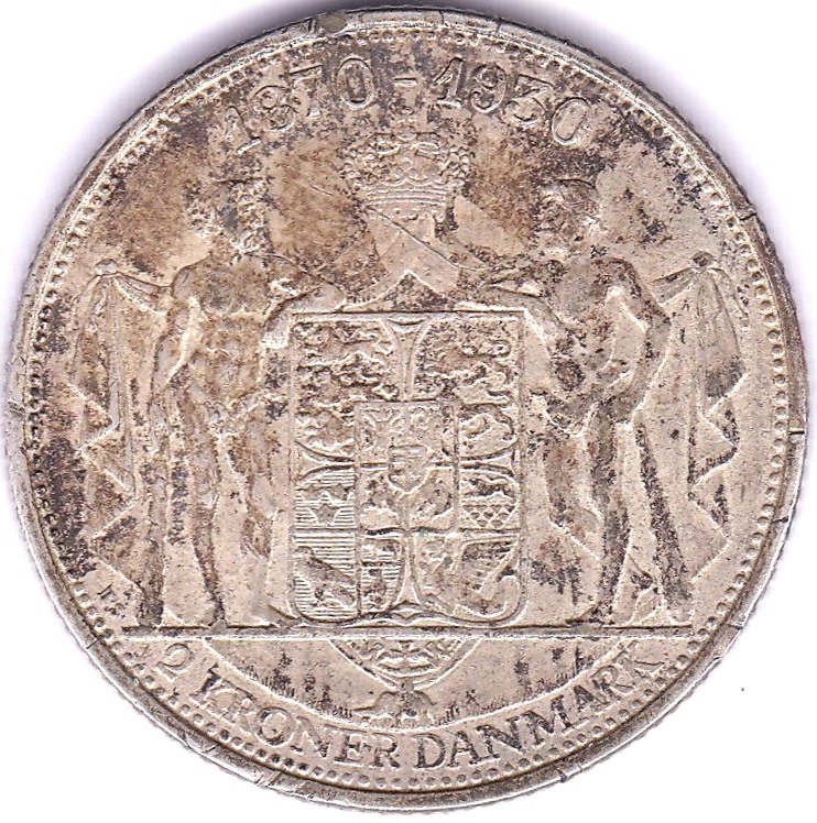 Denmark - 1930 2 Kroner, Kings 60th Birthday. Ref KM829, Grade EF+ - Image 3 of 3