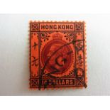 Hong Kong 1912-21 10 Dollars Purple and Black/Red, S.G.116 (MCA) very fine used