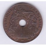 French Indo-China 1923A Cent, KM 12.1, AUNC with lustre