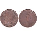 Canada 1852 Quebec Bank Penny Token, rev: Seated Figure, KMTN21, NF