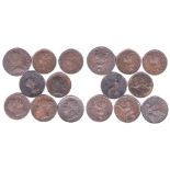 Great Britain 1773 Farthings George III Farthing, VF, nicely toned and 1806, 1821, 1837, 1862, 1860,