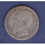 Belgium 1867 2 Francs Ref KM30, Grade NF.