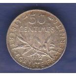 France 1912 50 Centimes, KM854 UNC