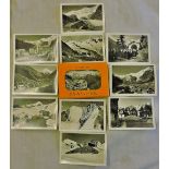 Saas-Fee-(12) black and white photographs of alpine scenes from the 1930's in a card wallet.