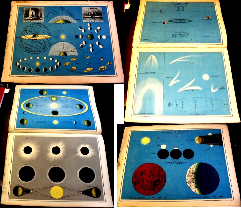 ASTRONICAL MAPS 1889 Set of Astronomical Charts (Plates from Johnson’s Atlas) 19”x14” coloured