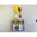 Belgium Civil Service Medals and Republic du Zaire cross and Oak Leaf clasp (officers)