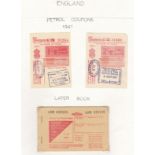 1941 used Petrol Coupons (2) + later book