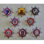 Fire Service Cab badges (8) including: Devon (2), Devon County, Lincolnshire, Northumberland,