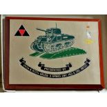 Plaque - Presented by WO's and Sgt's Mess 3 Armd div HO and sig Regt