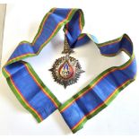 Thailand/Siam Order of the Crown, Commander neck badge. Silver and enamel, a fantastic looking