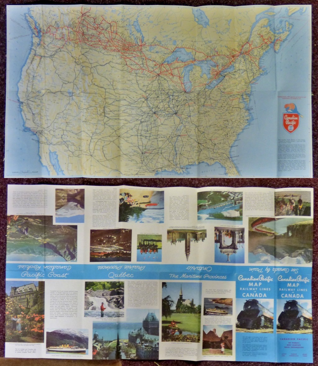 Canadian Pacific Map Railway lines in Canada checked for CCp lines nov 1947