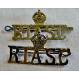 Royal Indian Army Service Corps Officers Shoulder Titles, an unusual WWII pair in good condition.