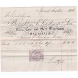 Ipswich Suffolk 1866 engraved letter heading A Southgate & Son Corn, Coal & Seed Merchants