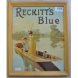 Framed Advertising print-'Reckitts Blue', Mother and Daughter in boat, in excellent condition