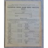 Surrey Bisley 1957 National Small-bore rifle meeting prize list