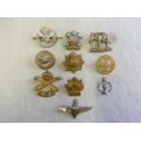 British Cap Badge Collection (10) including: The Glider Pilot Regiment, Air Training Corps,