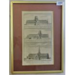 Fine Print of 'Old Saint Paul's-illustration (1) and(2) when lighting destroyed spire,