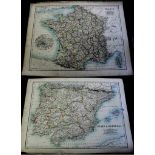 FRANCE 19”x14” 1889 (JOHNSON’S ATLAS) – Environs of Paris inset