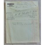 Surrey Woking H W Gloster engraved invoice Bourneville Cocoa ad horizontal tear