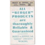 Surrey Woking Skeet & Jeffes advertising blotter