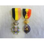 Belgium Civil Service Decorations 4th Class (with officers rosette), and 2nd class. Excellent