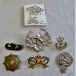 Mixed Cap badges including:- Cameronians, National fire Brigade Association, Indian 66th Armoured