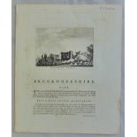 Brecknockshire Brecknock Castle b/w print c1760 some foxing