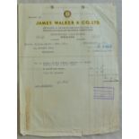 Surrey Woking James Walker1940 engraved invoice