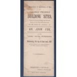 Auction leaflet by Vergette & Buckle dated 1887, 'Particulars and condition of sale of valuable