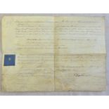 Royal Household Warrant admitting Edward Jesle (1780-1868), (Gentleman of Surrey) of entry dated