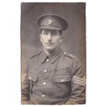 Royal Fusiliers head and shoulder portrait photo of a Sergeant. Fine Card