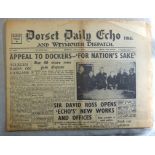 Dorset Daily Echo & Weymouth Dispatch, No.8768, Monday July 4th 1949.