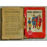 Miniature Books 1917/18 1000 Quiddles and 319 Laughs presented with The Rover for Boy's, fair