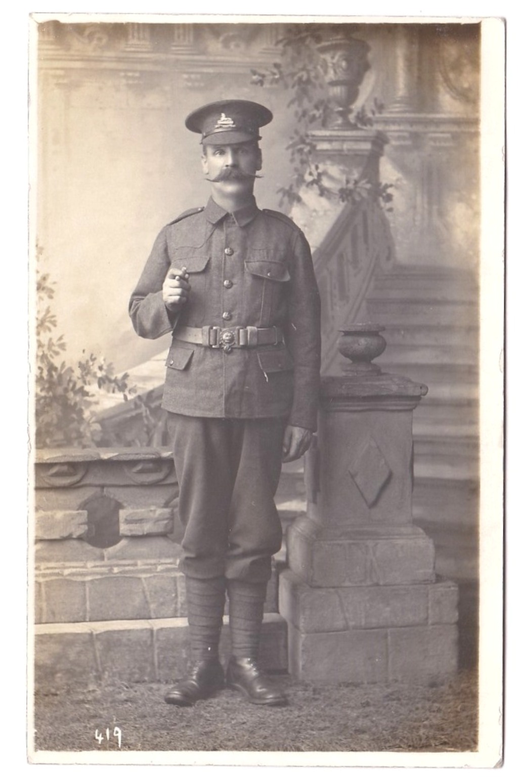 Lincolnshire Regiment WWI, magnificent moustached soldier RP