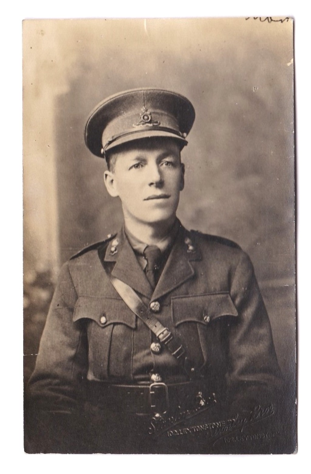 Royal Artillery WWI fine RP head and shoulder portrait photo, Stanley Bros, Leytonstone
