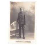 Norfolk WWI - a very fine young Soldier or Cadet - high puttees, photo Read's Studio, Wensum St.