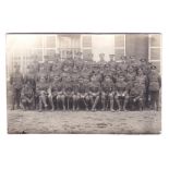 The Queen's Regiment WWI 6th Batt - Coy Officers and NCO's Fine RP card