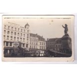 WWI Dunkerque - 1918 RP - Crashed German Plane, in the square in front of Hotel Des Arcades. A
