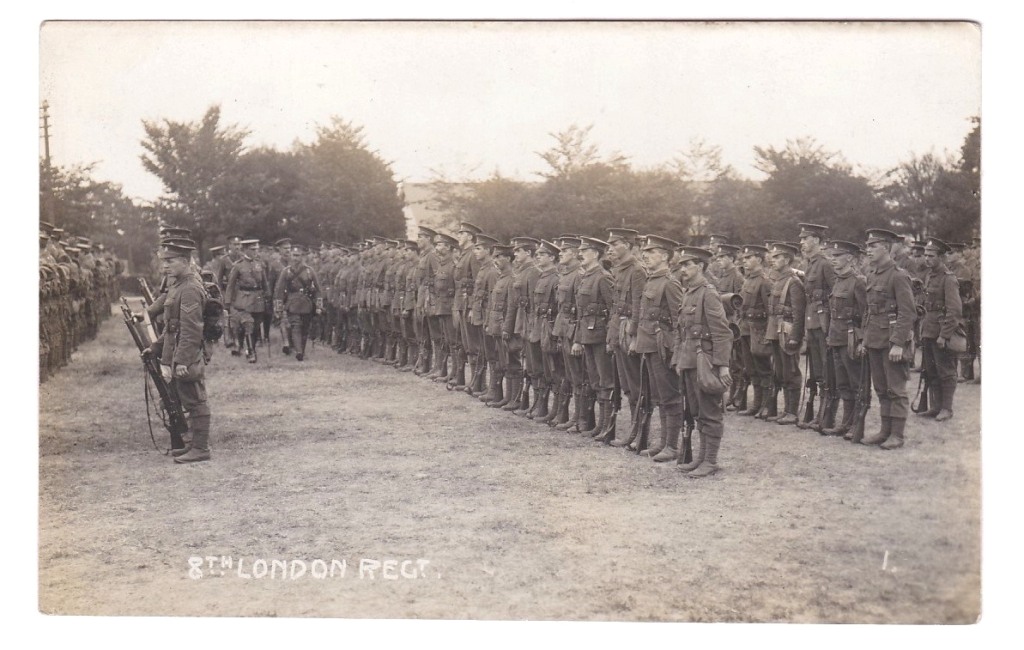 London Regiment (8th Post Office Rifles) WWI Bn Parade and Inspection Party, Fine RP