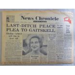 News Chronicle & Daily Dispatch - Monday Oct 17th 1960-Headline Last Ditch Peace please to