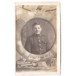 Royal Marines WWI - A very young Marine RP card - Studio shot "Forget Me Not"