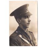 Lancashire Fusiliers WWI close up fine RP - Young Officer - Photo Rosemont, Leeds