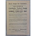 Manchester Calvert & Co-advertising brochure for Carbolic soap' toothpowder' Ointment'.