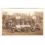 London Regiment 2/17th sub unit WWI RP Wagons behind with unit signs, photo W. Sullivan, Bishop