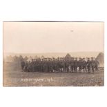 Royal Artillery Fine Unit RP 'Biscot Camp 1916' many tents and greatcoats. A good card