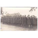 Royal Army Medical Corps WWI RP Hospital Group on Parade in greatcoats, photo Fiemans, Tonbridge