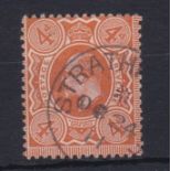 Great Britain 1911-4d bright orange, (SG278), very fine used