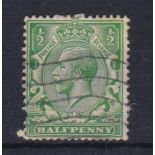 Great Britain 1913 ½d Royal Cypher, fine used scarce, SG 397 Catalogue £180