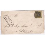 Germany (Baden) 1853-58 Wrapper with 6K on Orange, SG11. Boxed Freiburg, an attractive cover